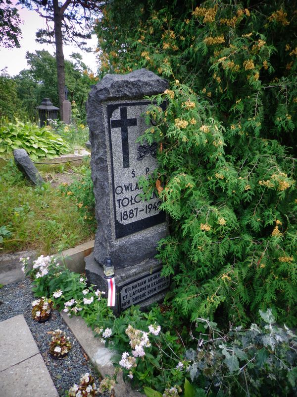 Nagrobek Władysława Tołłoczko, cmentarz Na Rossie w Wilnie, stan z 2013 roku