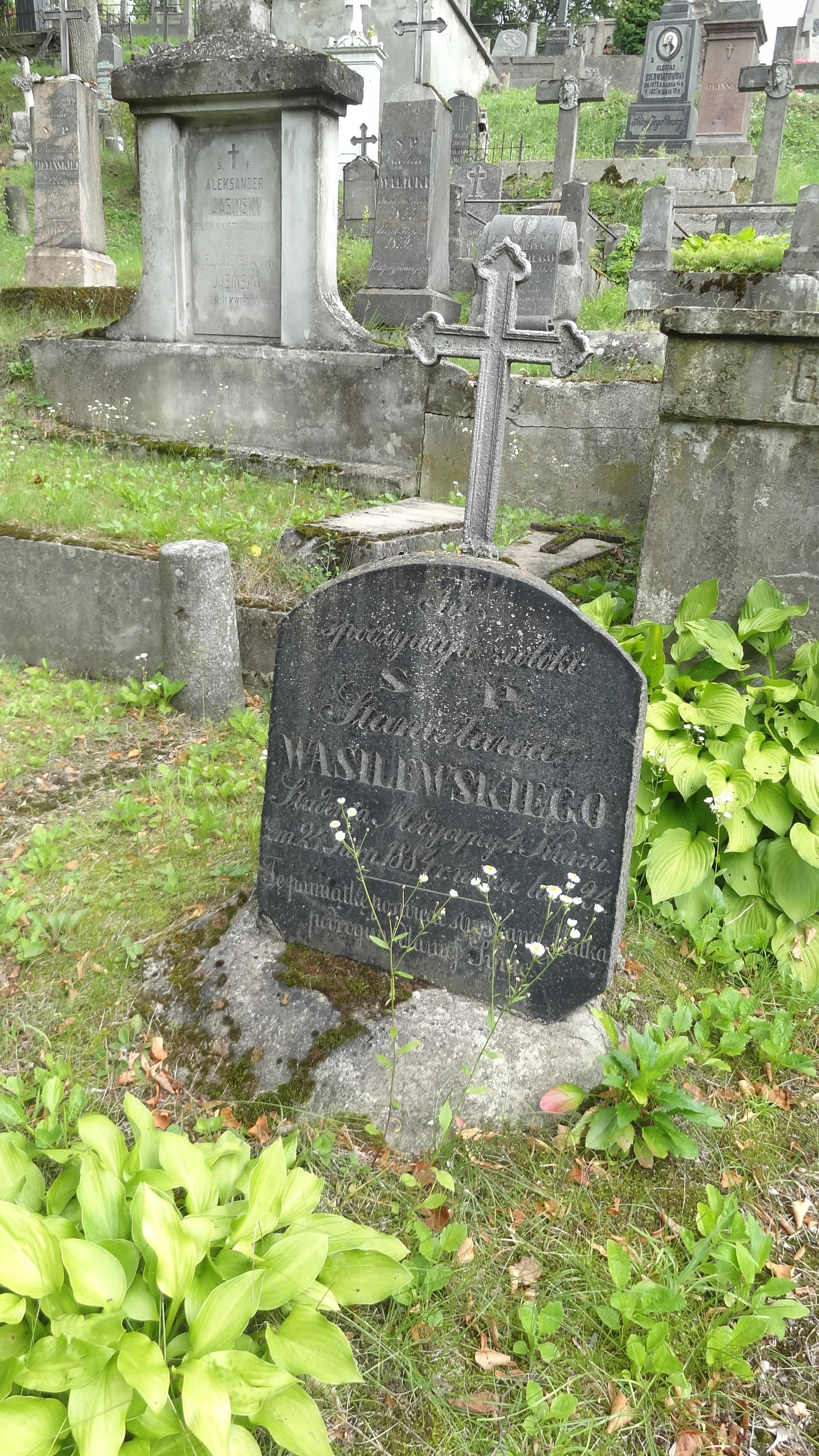 Tombstone of Stanislaw Vasilevski, Ross cemetery in Vilnius, state 2014