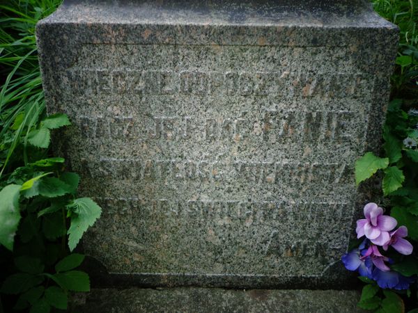 Detail, gravestone of Maria Lubanska, Ross cemetery in Vilnius, as of 2013.