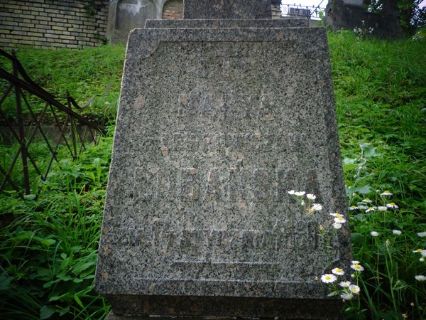 Detail, gravestone of Maria Lubanska, Ross cemetery in Vilnius, as of 2013.