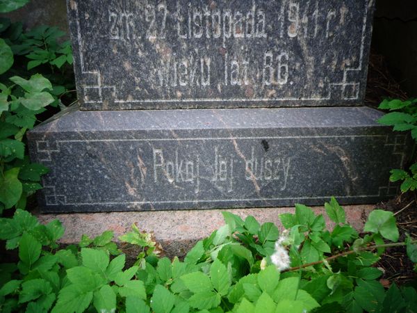 Nagrobek Wiktorii Weil, cmentarz na Rossie w Wilnie, stan z 2013 r.