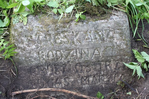Fragment nagrobka Heleny Marcinkiewicz, z cmentarza na Rossie w Wilnie, stan z 2013 roku