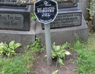 Nagrobek Anatola Woronko, cmentarz Na Rossie w Wilnie, stan z 2014 r.