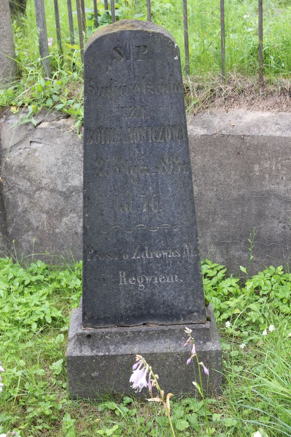 Tombstone of Julia Elisabeth Bohdanovich, Na Rossa cemetery in Vilnius, as of 2014.