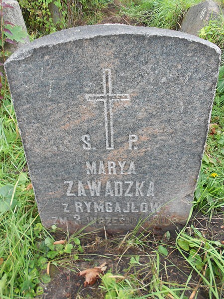 Tombstone of Maria Zawadzka, Na Rossie cemetery in Vilnius, as of 2013