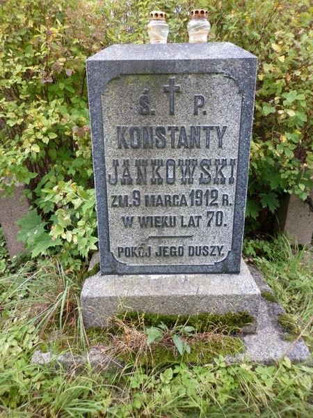 Nagrobek Konstantego Jankowskiego, cmentarz Na Rossie w Wilnie, stan z 2013