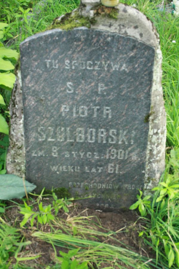 Tombstone of Piotr Szulborski, Na Rossie cemetery in Vilnius, as of 2013.