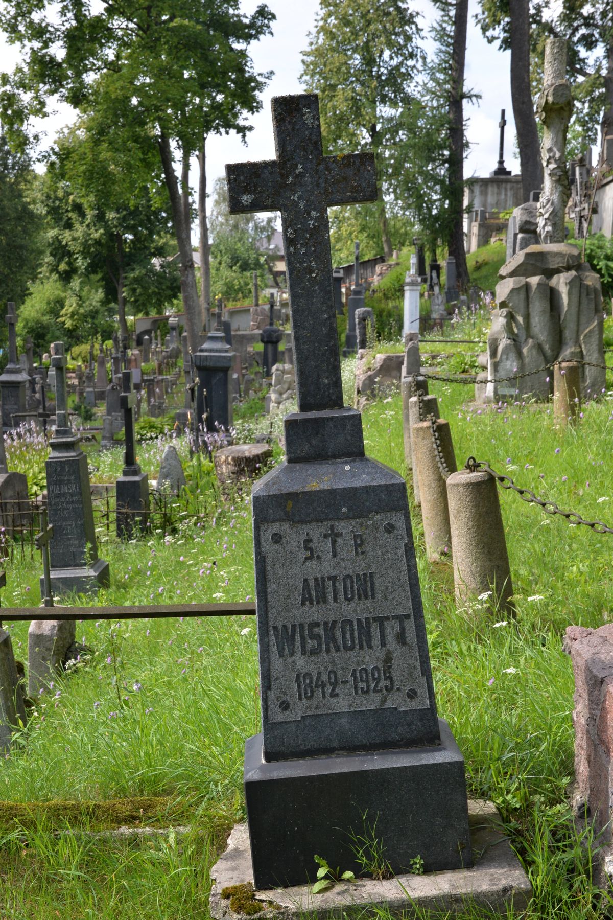 Nagrobek Antoniego Wiskontt, cmentarz na Rossie, stan z 2013 roku