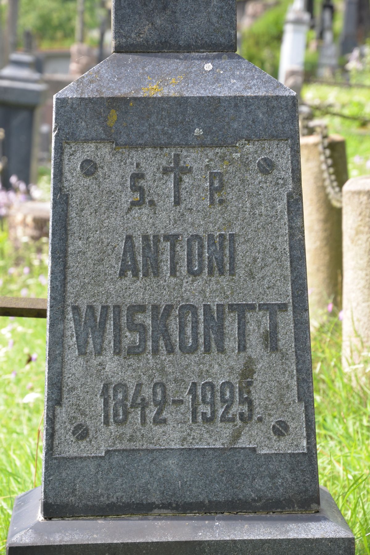 Nagrobek Antoniego Wiskontt, cmentarz na Rossie, stan z 2013 roku