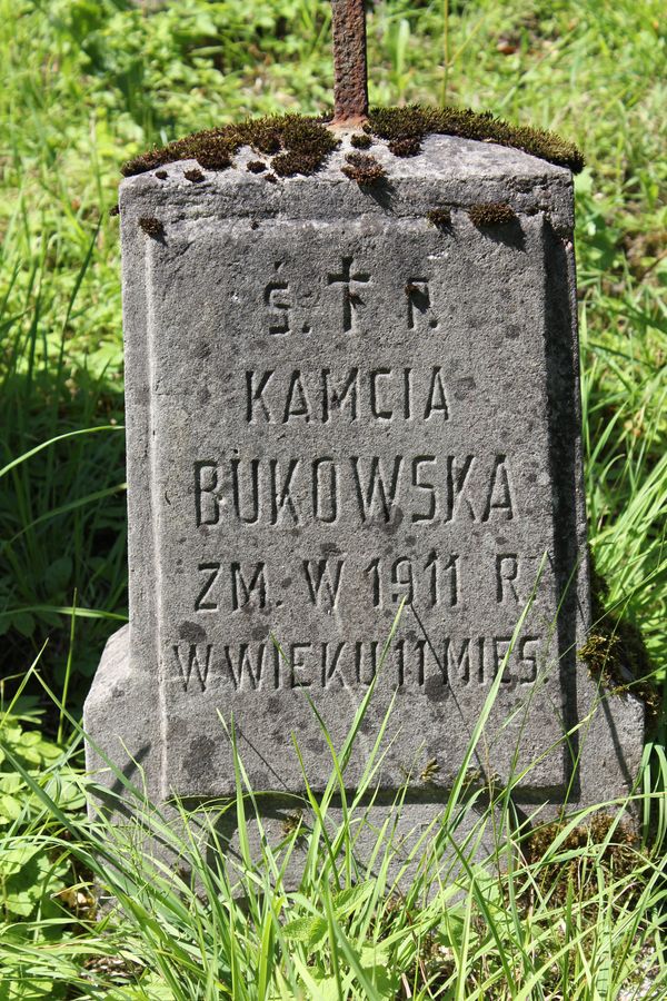 Fragment nagrobka Kamili Bukowskiej, cmentarza Na Rossie w Wilnie stan z 2013