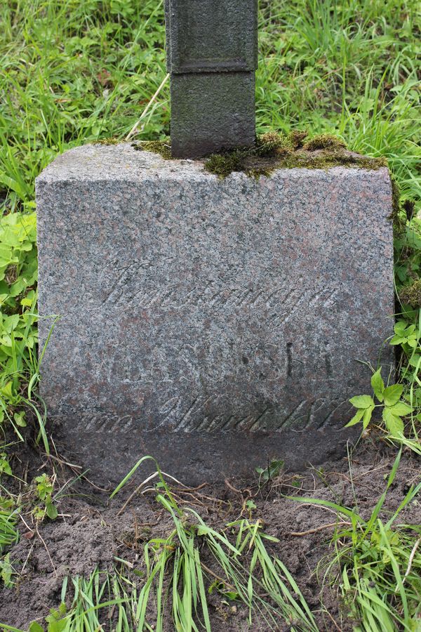 A fragment of the tombstone of Konstancja Wlasowska, Na Rossie cemetery in Vilnius, as of 2013