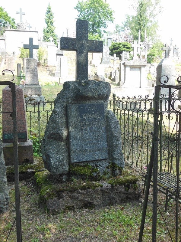 Tombstone of Pavel Vasilevskiy, Rossa cemetery in Vilnius, as of 2014