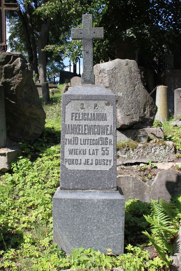 Tombstone of Felicjanna Jankelewicz, Na Rossie cemetery in Vilnius, as of 2013