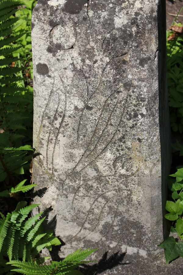 A fragment of a side of Apolonia Irma³owicz's gravestone, Na Rossie cemetery in Vilnius, as of 2013