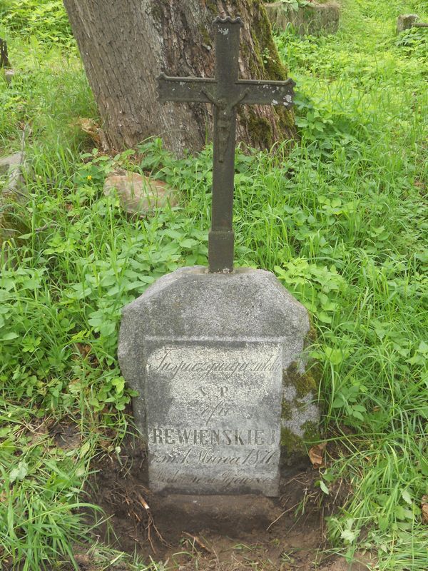 Tombstone of Zofia Rewienska, Ross cemetery, state of 2013