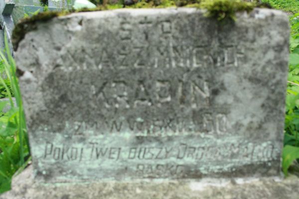 Fragment nagrobka Anny Krapin, cmentarz Na Rossie w Wilnie, stan z 2013 r.