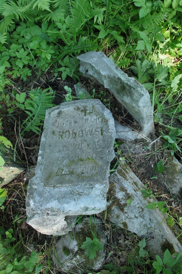 Fragment nagrobka Józefa Rogowskiego, cmentarz Na Rossie w Wilnie, stan z 2013 r.