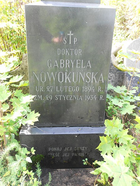 Tombstone of Gabriela Novokuznetska, Na Rossie cemetery in Vilnius, as of 2013