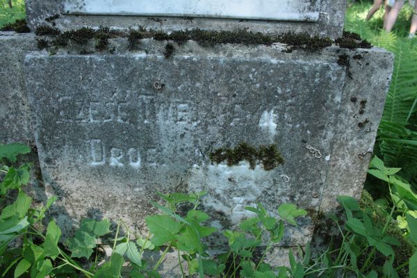 Fragment nagrobka Stefana Fiedorowicza, cmentarz Na Rossie w Wilnie, stan z 2013 r.