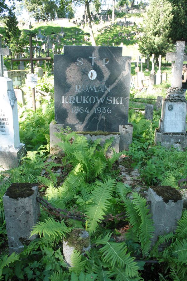 Tombstone of Roman Krukowski, Na Rossie cemetery in Vilnius, as of 2013.