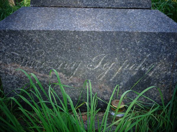Inscription from the gravestone of Felicja Miaskowska, Na Rossie cemetery in Vilnius, as of 2013