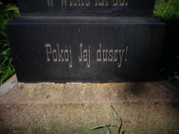 Detal z nagrobka Pelagii Fergis, cmentarz Na Rossie w Wilnie, stan z 2013 roku