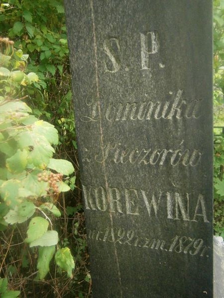 Tombstone of the Koreva family, Na Rossie cemetery in Vilnius, as of 2013