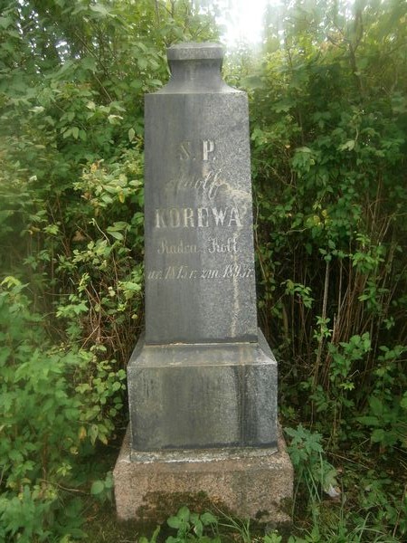 Tombstone of the Koreva family, Na Rossie cemetery in Vilnius, as of 2013