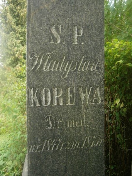 Tombstone of the Koreva family, Na Rossie cemetery in Vilnius, as of 2013