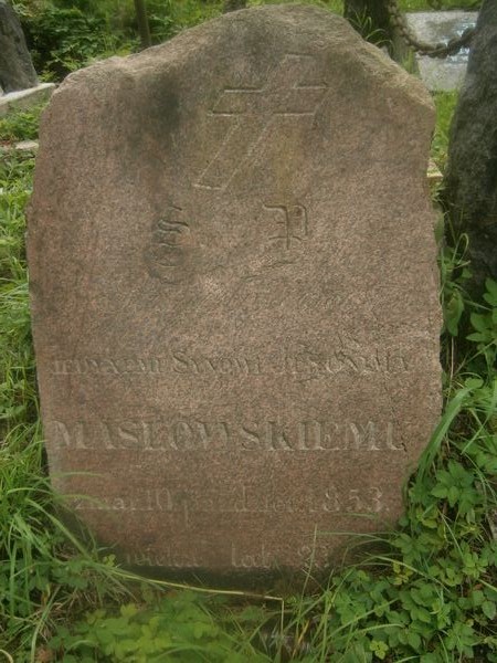 Tombstone of Stanislaw Maslowski, Na Rossie cemetery in Vilnius, as of 2013