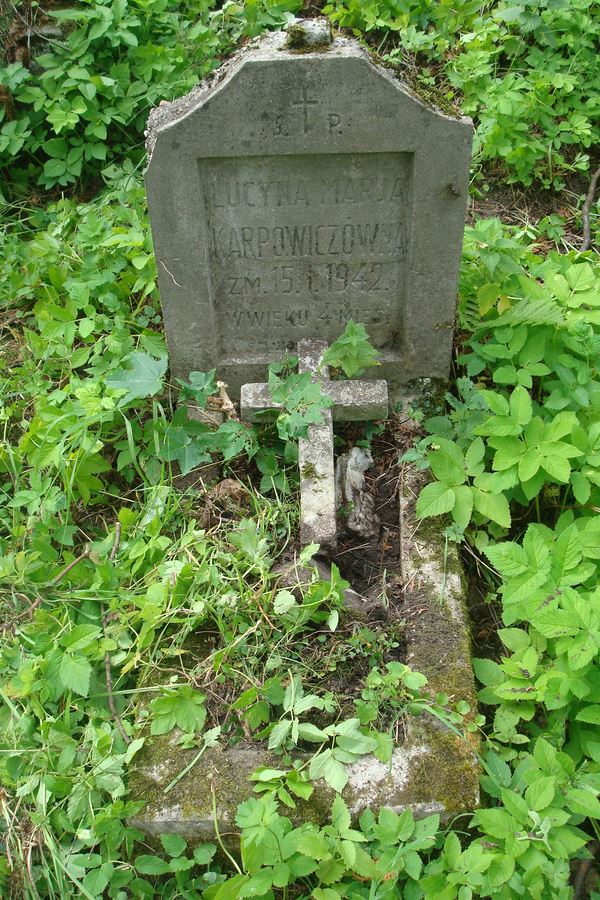 Nagrobek Lucyny Karpowicz, cmentarz na Rossie, stan z 2013 roku