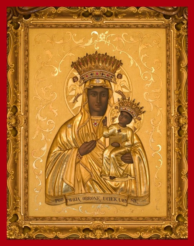 Walenty Jakóbiak (Jakubiak), "Icon of Our Lady of Czestochowa", 1907, oil on canvas, gilded sheet, Malko Tyrnovo sanctuary, Bulgaria