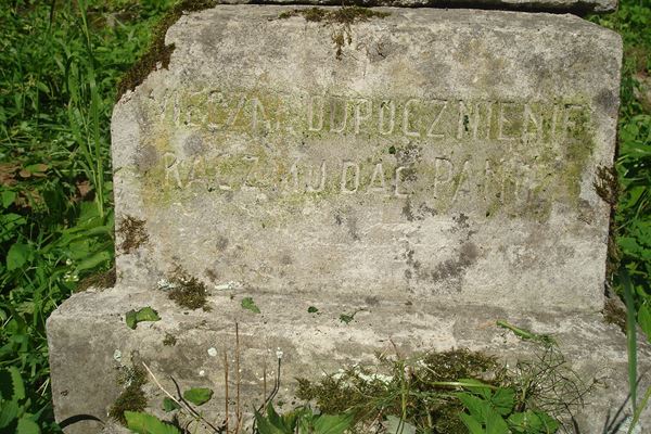 Fragment nagrobka Wincentego Bereśniewicza, cmentarz na Rossie, stan z 2013 roku