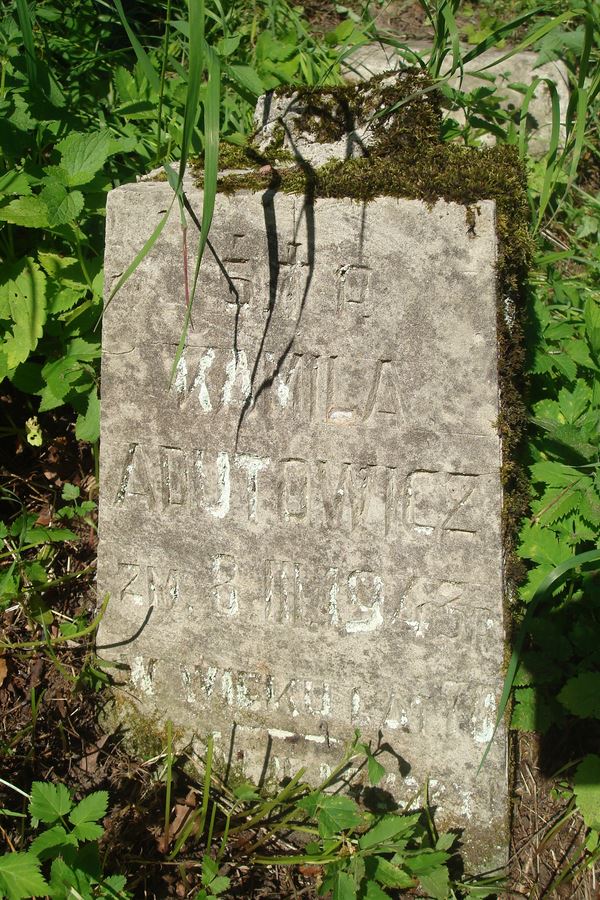 Fragment of the tombstone of Kamila Adutowicz, Ross cemetery, state of 2013