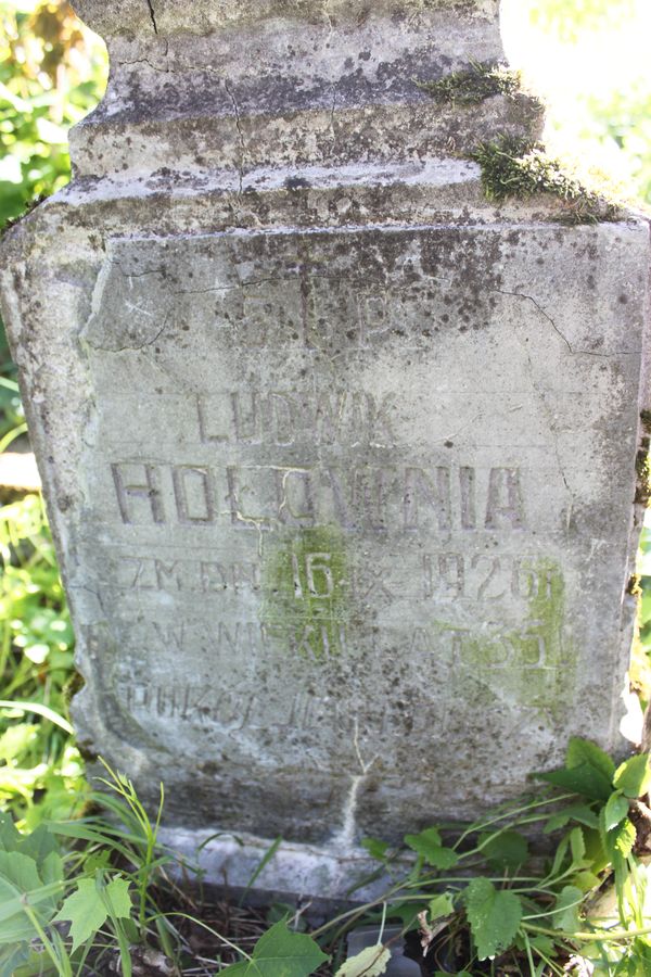 Tombstone of Ludwik Holownia, from the Ross Cemetery in Vilnius, as of 2013