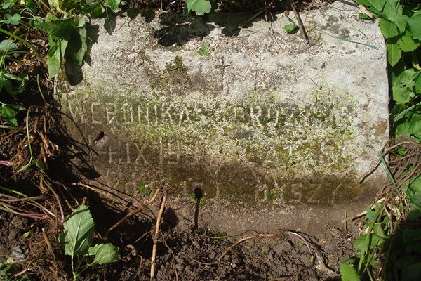 Fragment nagrobka Weroniki Gruzbas, cmentarz na Rossie, stan z 2013 roku