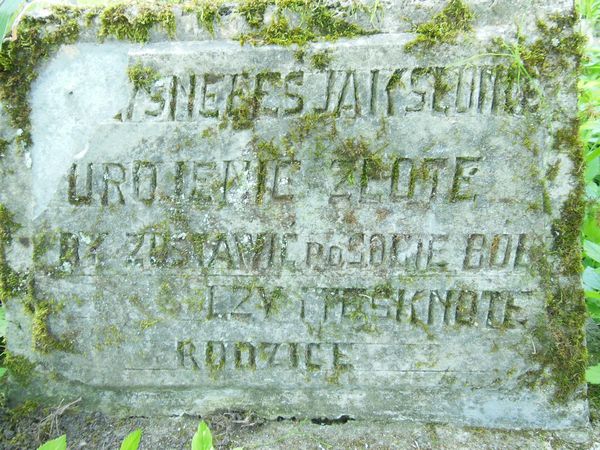 Tombstone of Kazimierz Niedeka, inscription plaque, Ross cemetery in Vilnius, as of 2013.