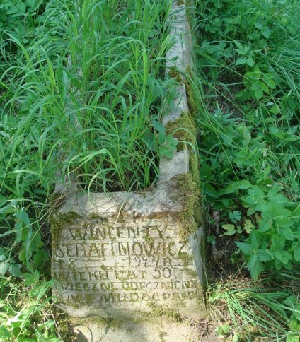Nagrobek Wincentego Serafimowicza, cmentarz na Rossie, stan z 2013 roku