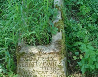 Nagrobek Wincentego Serafimowicza, cmentarz na Rossie, stan z 2013 roku