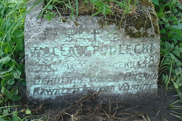 Inscription from the gravestone of Waclaw Podlecki, Ross cemetery, as of 2013