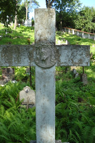 Fragment of the gravestone of Jozef Lujszajtis, Na Rossie cemetery in Vilnius, as of 2013.