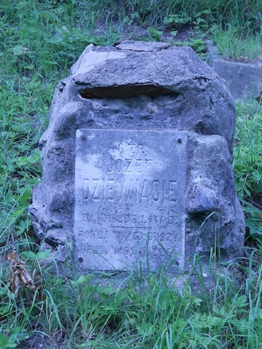 Tombstone of Józef Dziewiacie, Na Rossie cemetery in Vilnius, as of 2013.