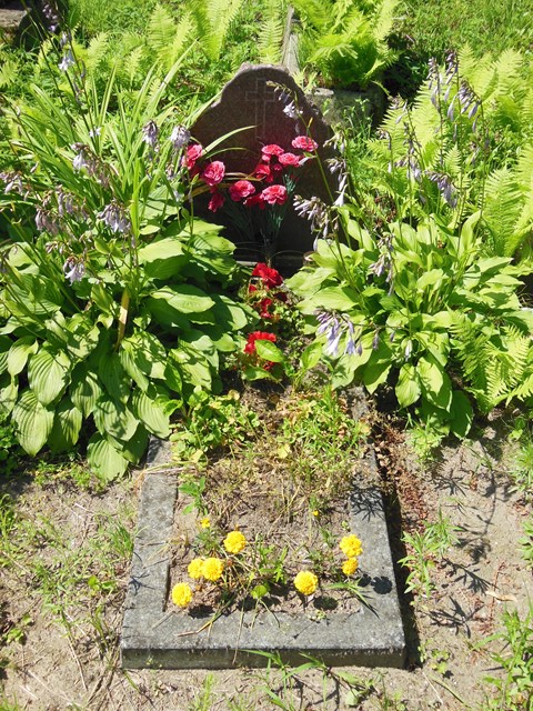 Tombstone of Bruno and Teresa Poczobut, Ross cemetery, as of 2014