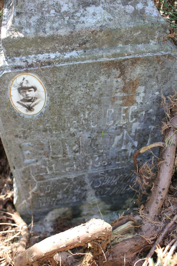 Fragment nagrobka Zenona Ejmonta, cmentarz Na Rossie w Wilnie, stan z 2013