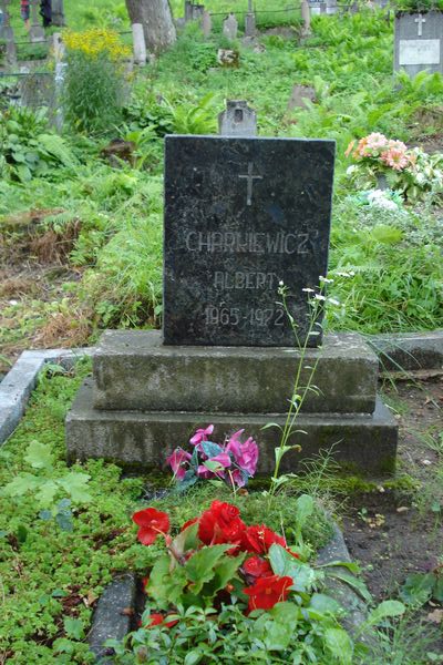 Tombstone of Albert Kharkievich, Na Rossie cemetery in Vilnius, as of 2013.