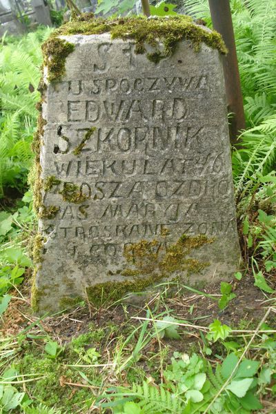 Tombstone of Edward Szkornik, Na Rossie cemetery in Vilnius, as of 2013.