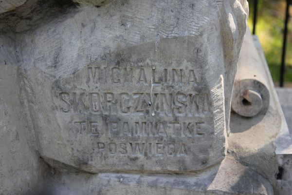 Inscription from the tomb of Jan and Maria Zimodro and Michalina Skórczyńska, Ross Cemetery in Vilnius, as of 2013