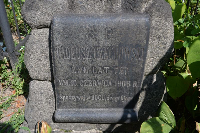 Inscription from the tombstone of Tadeusz Czechowski