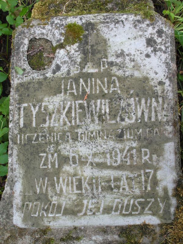 Tombstone of Janina Tyszkiewicz, Rossa cemetery in Vilnius, as of 2013