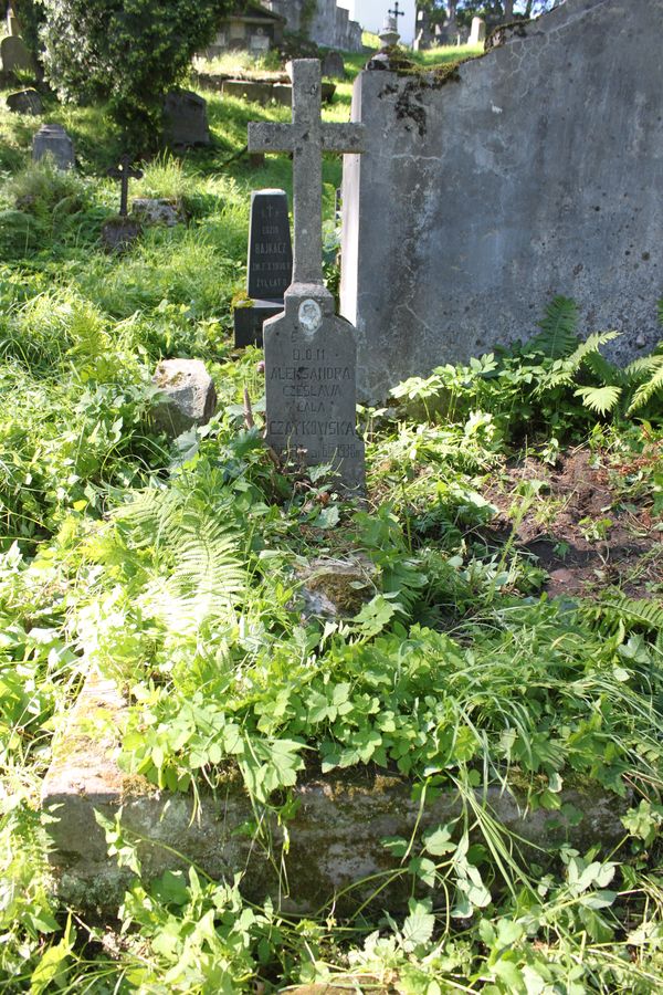 Tombstone of Aleksandra Czajkowska, Na Rossie cemetery in Vilnius, state of 2013